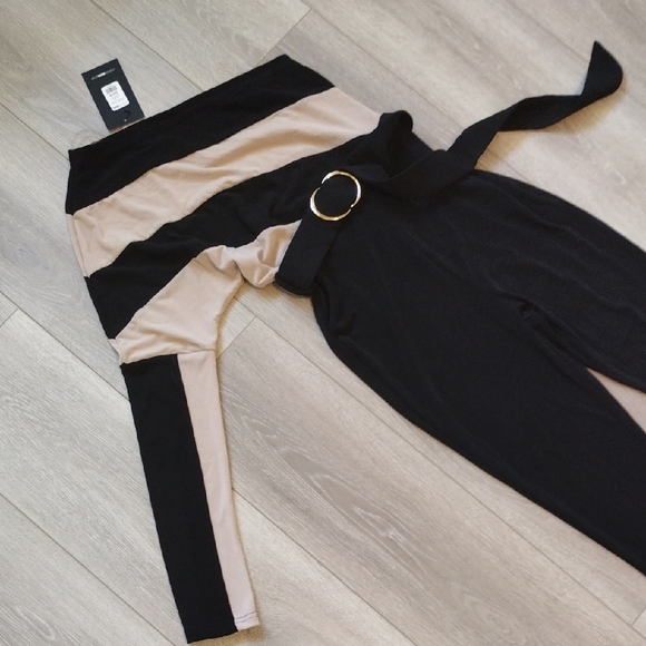 Stylish Black and Beige Women's Jumpsuit - Picture 8 of 9